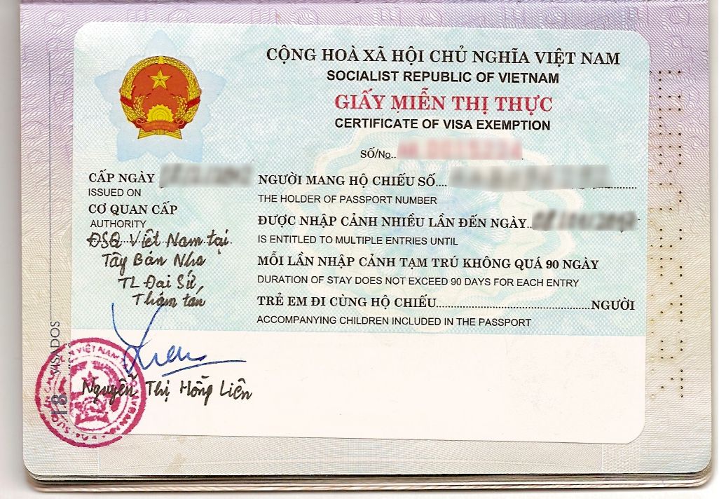 Vietnam Visa Exemption Vietnam Embassy Madrid Spain
