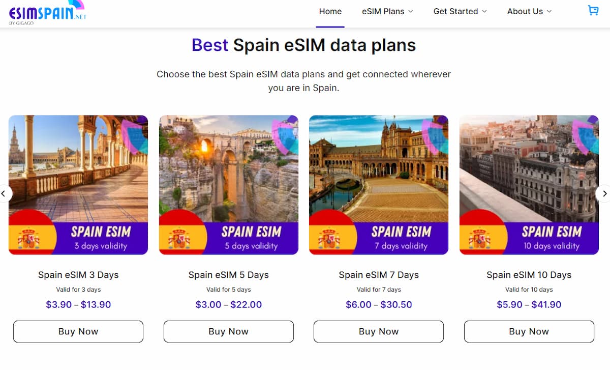 Spain esim plans